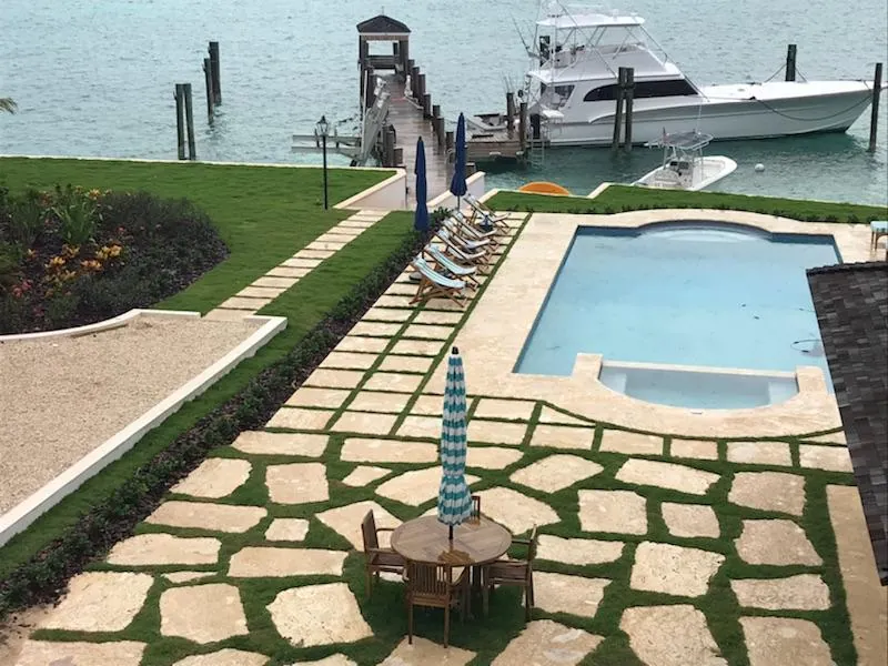 Pool deck & stepping stones · Harbor Island, Bahamas