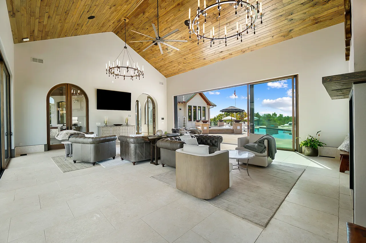 Coralstone flooring · Open-plan living